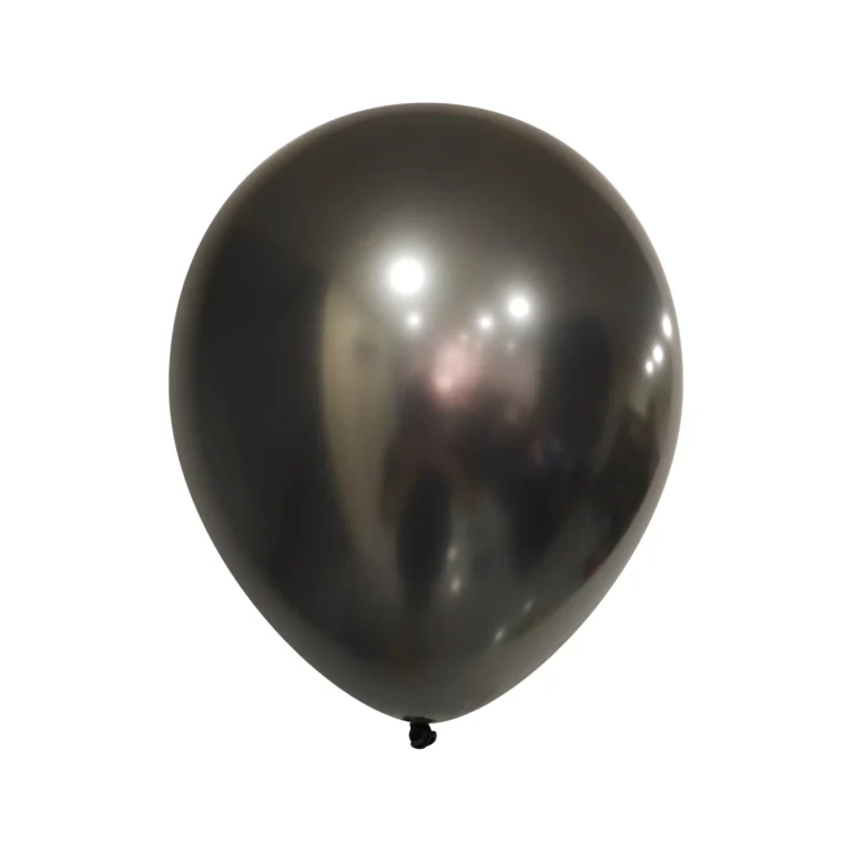 Lateks balon – Chrome, crni, 10″