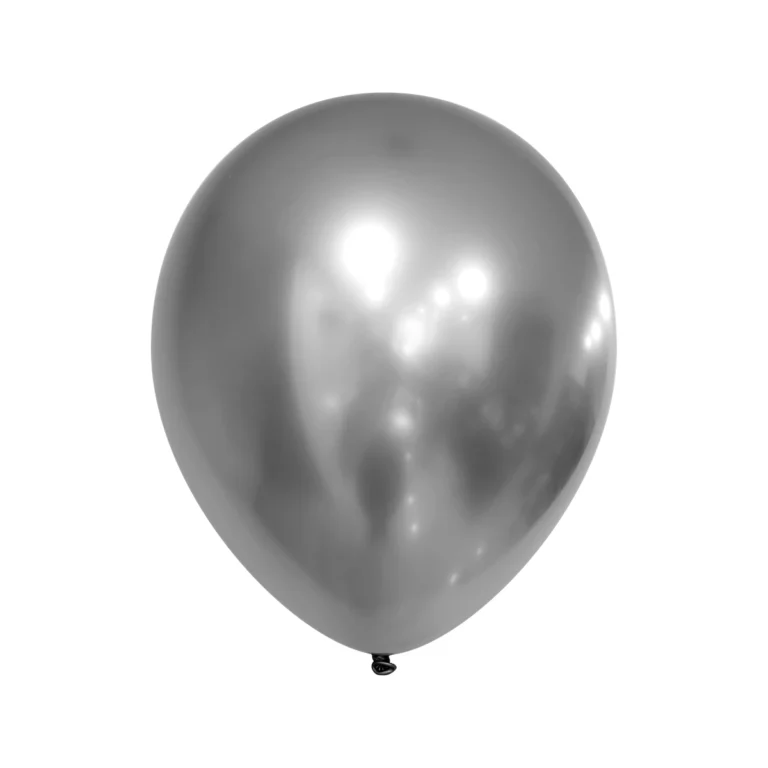 Lateks balon Chrome – srebrna, 12″