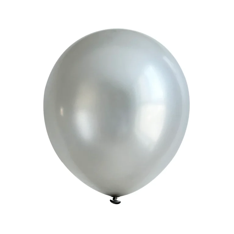 Latex balloon Pearl – silver, 12″