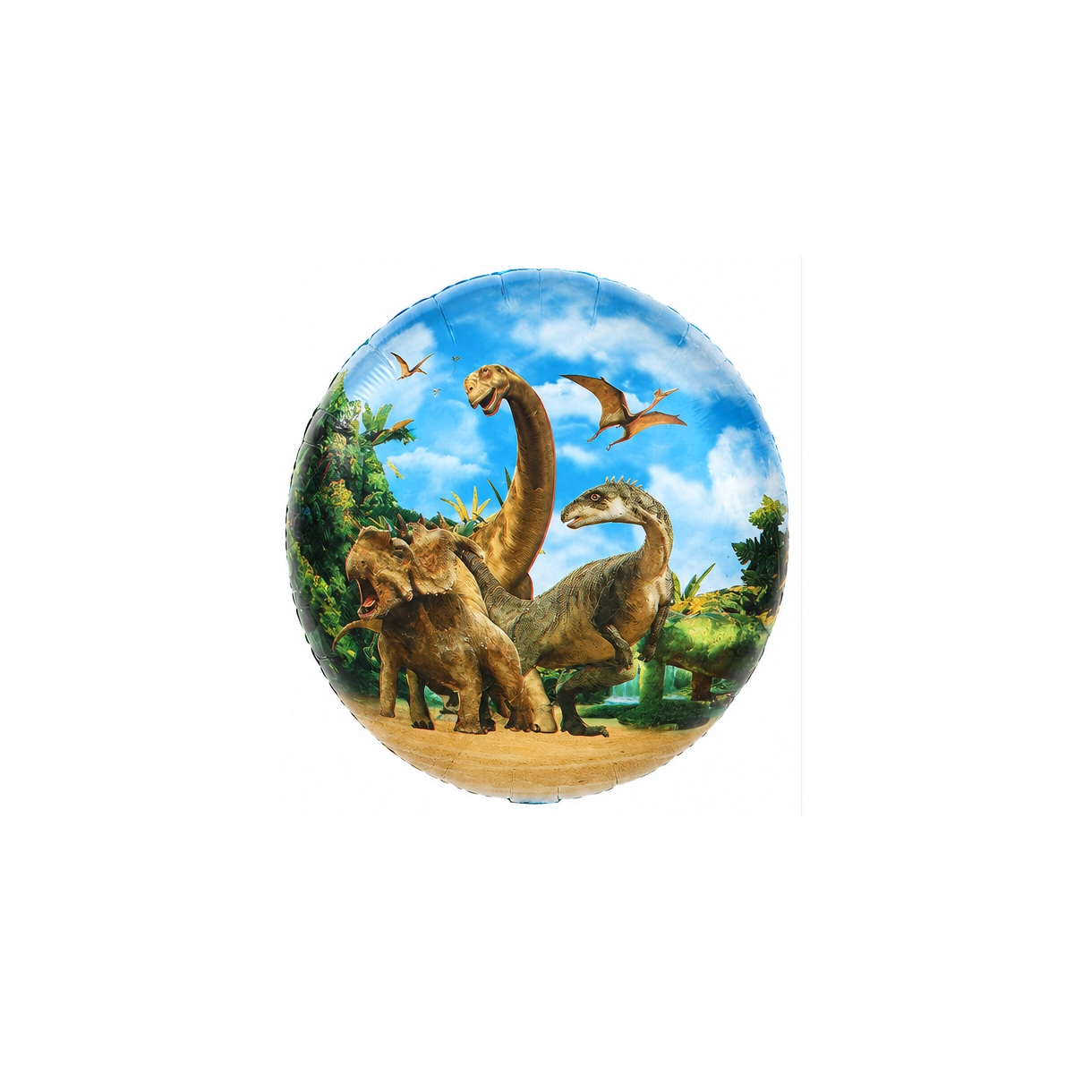 Round foil balloon – realistic dinosaurs, 18″