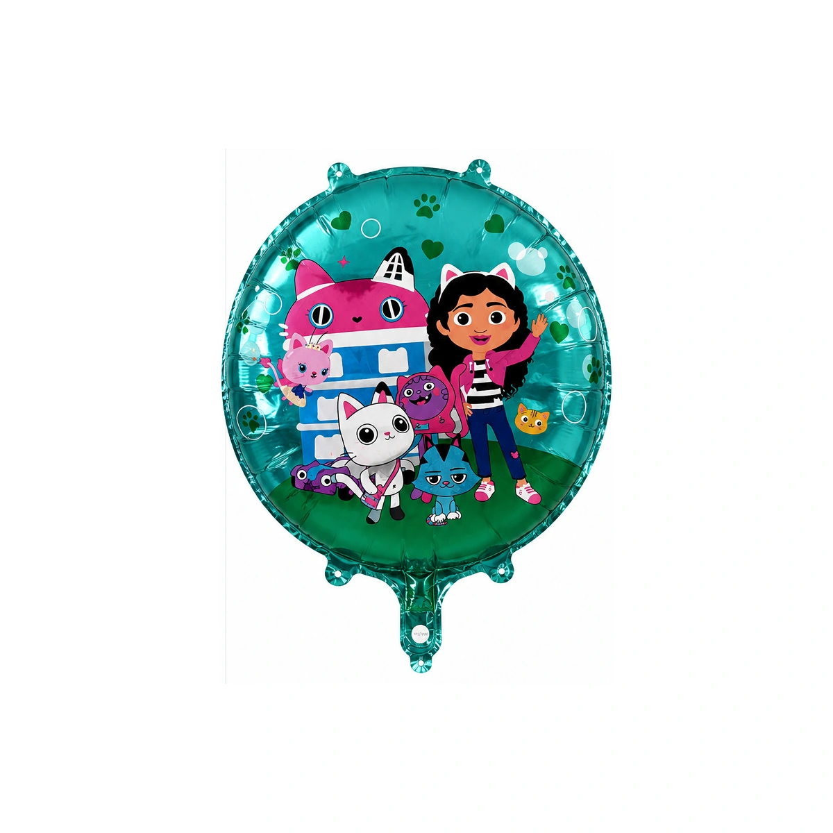 Круглый фольгированный шар Gabby's Dollhouse – бирюзово-зелёный, 18″