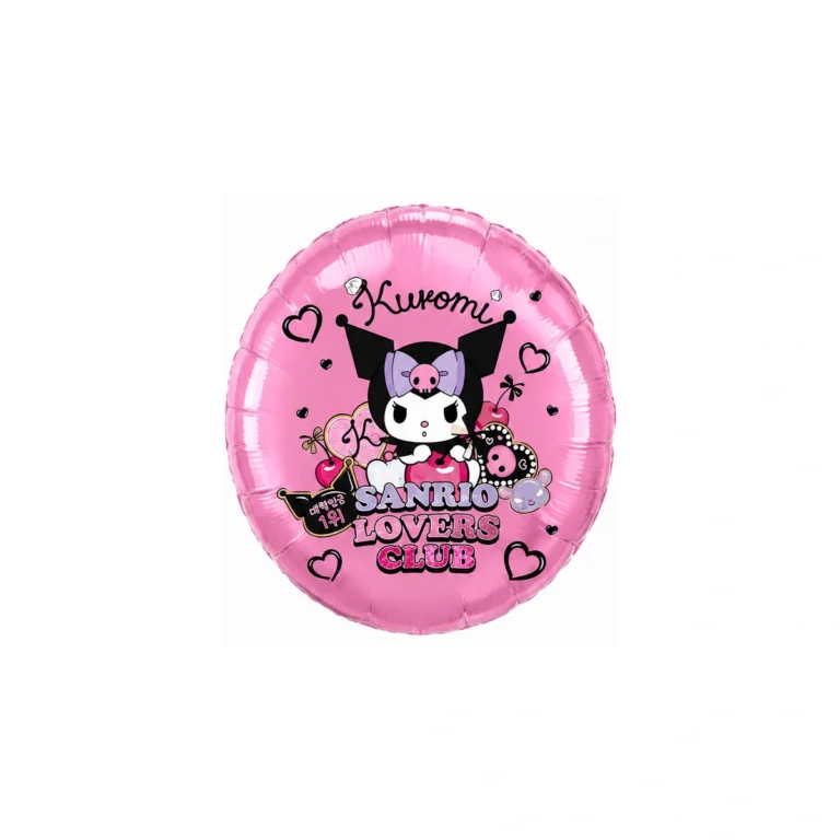Okrugli folijski balon Kuromi – svijetlorozi, 18″
