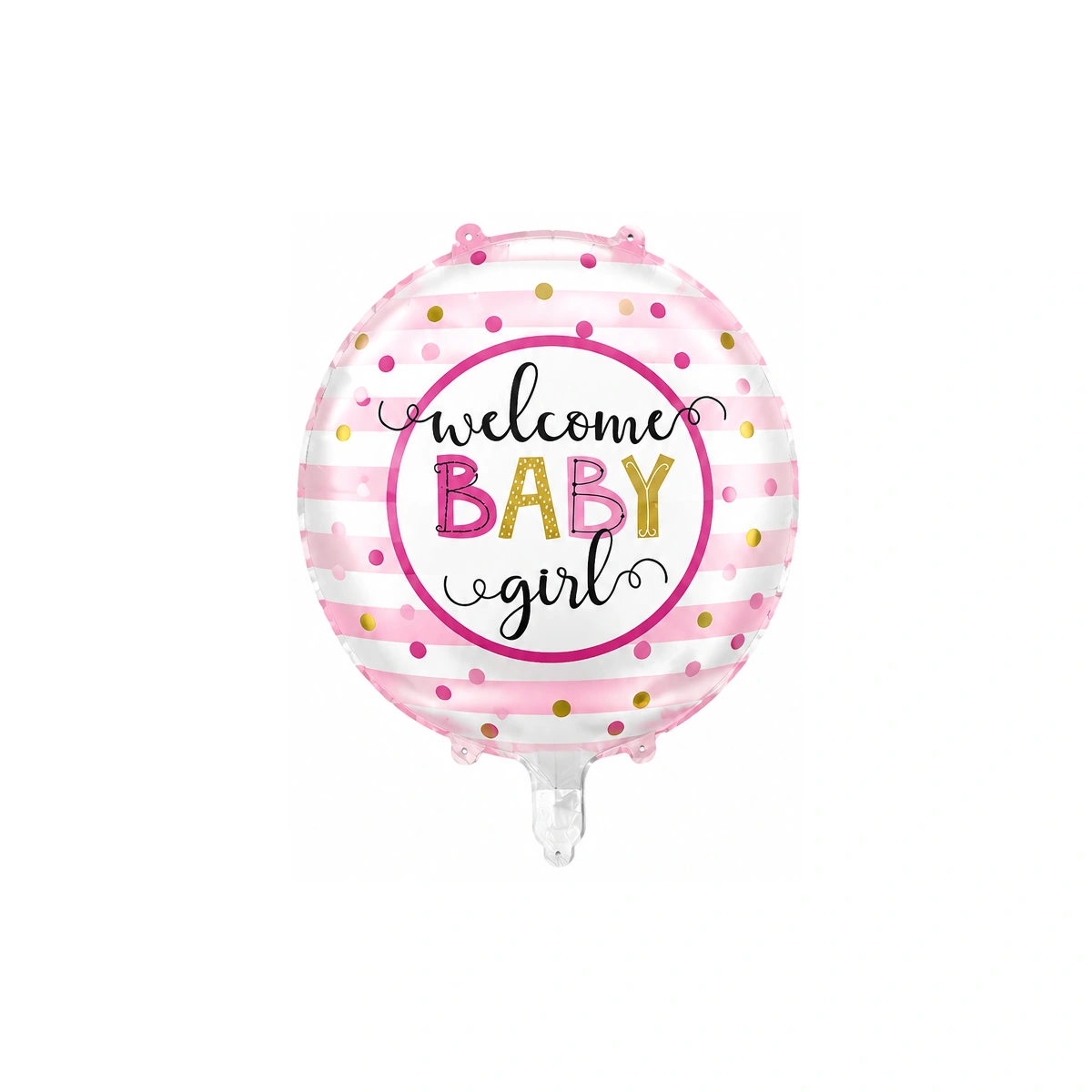 Okrugli folijski balon – Welcome Baby Girl, 18″