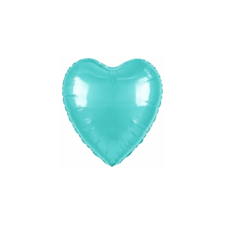 Heart-shaped foil balloon – light turquoise, 18″
