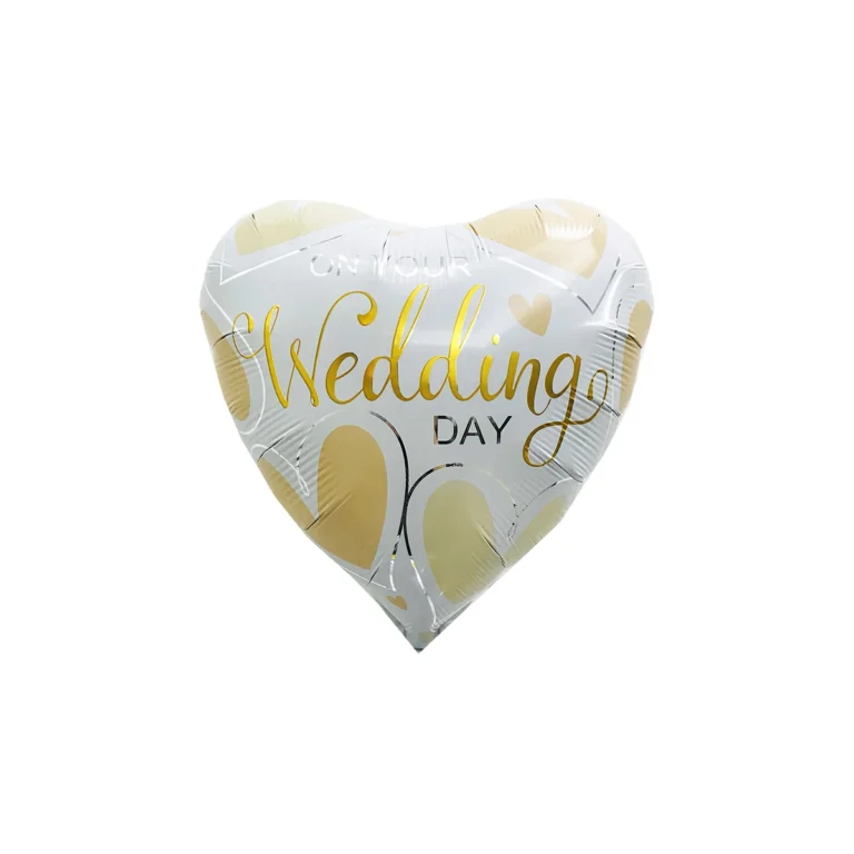 Heart-shaped foil balloon – On Your Wedding Day, 18″