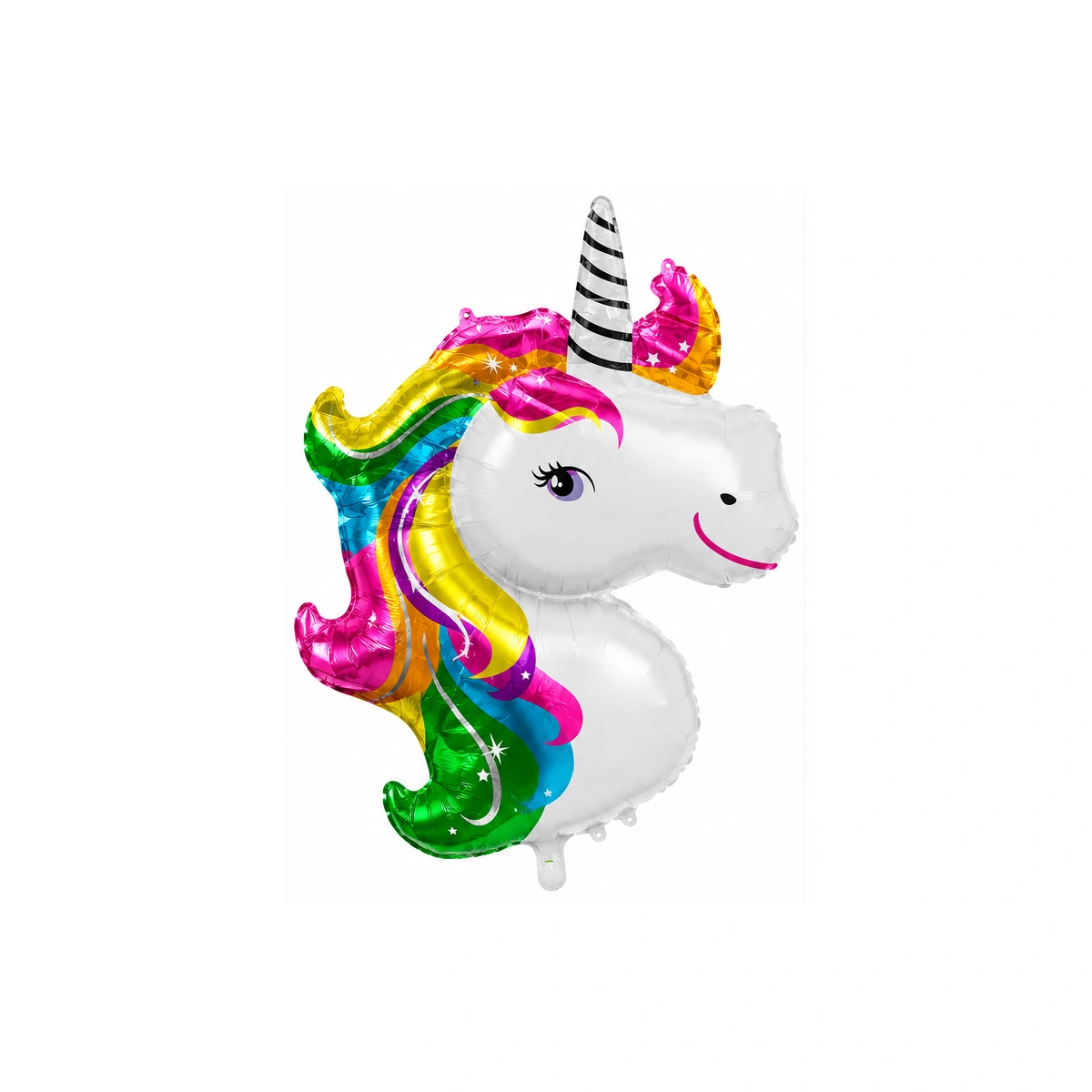 Folijski balon – jednorog glava sa šarenom grivom