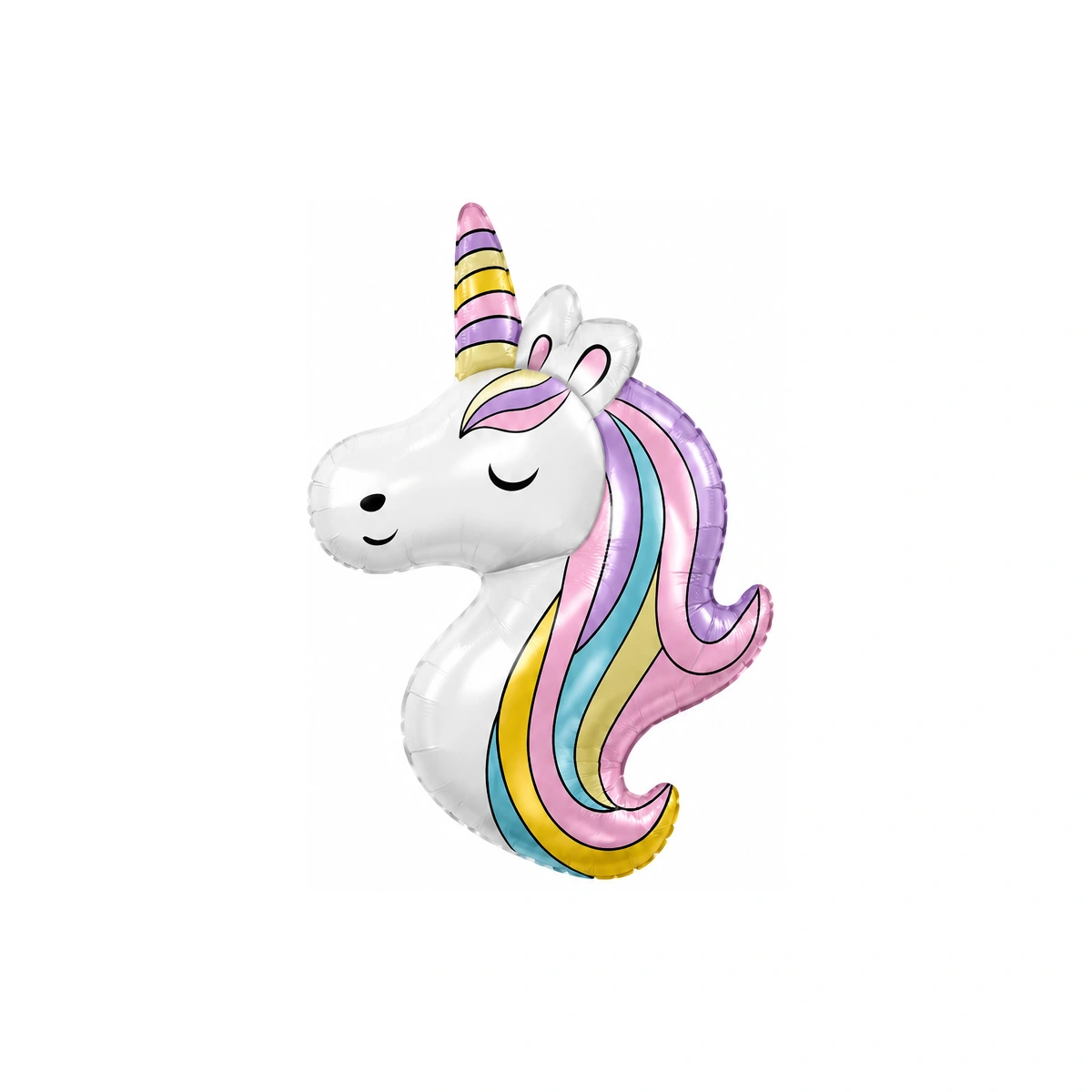 Unicorn head foil balloon – pastel mane