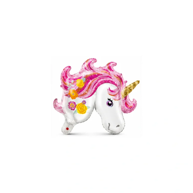 Foil balloon – small unicorn head with a pink mane