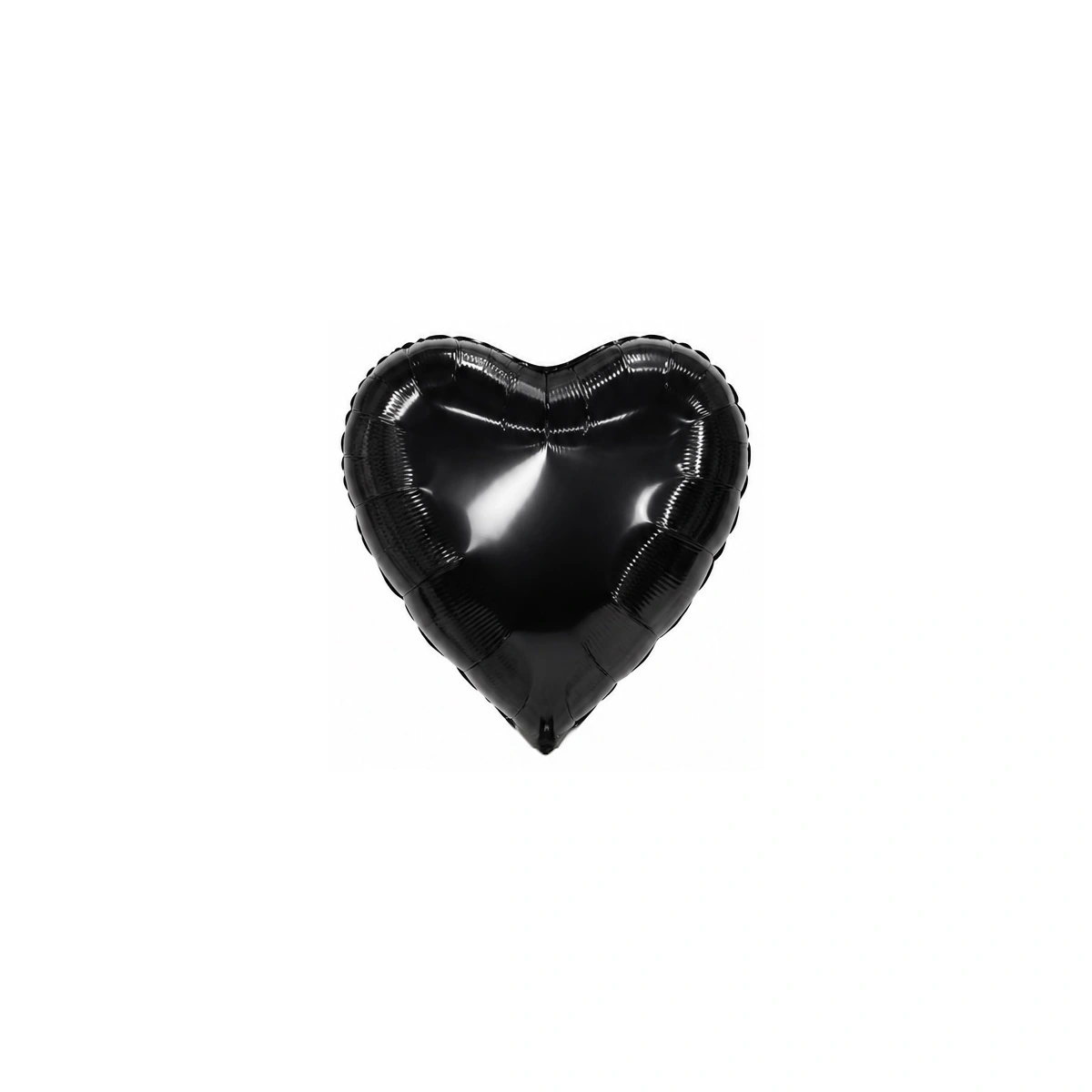 Heart-shaped foil balloon – black, glossy, 18″