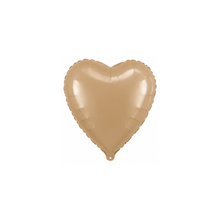 Heart-shaped foil balloon – caramel, 18″
