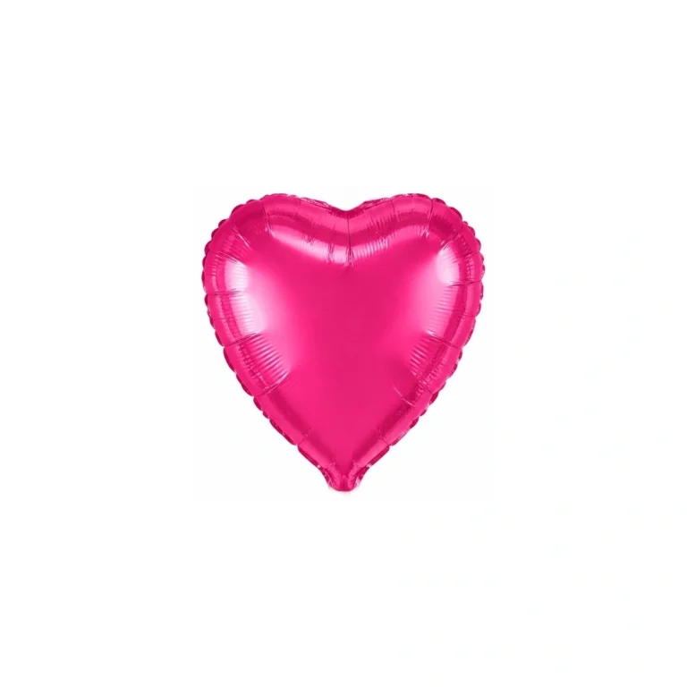Heart-shaped foil balloon – bright pink, 18″
