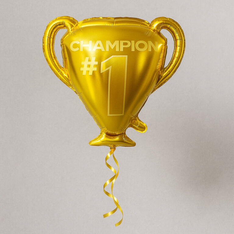 Foil balloon – gold Champion #1 trophy