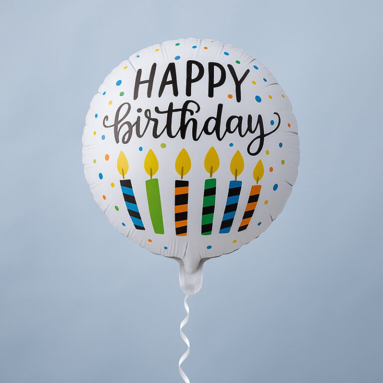 Foil balloon – Happy Birthday with candles