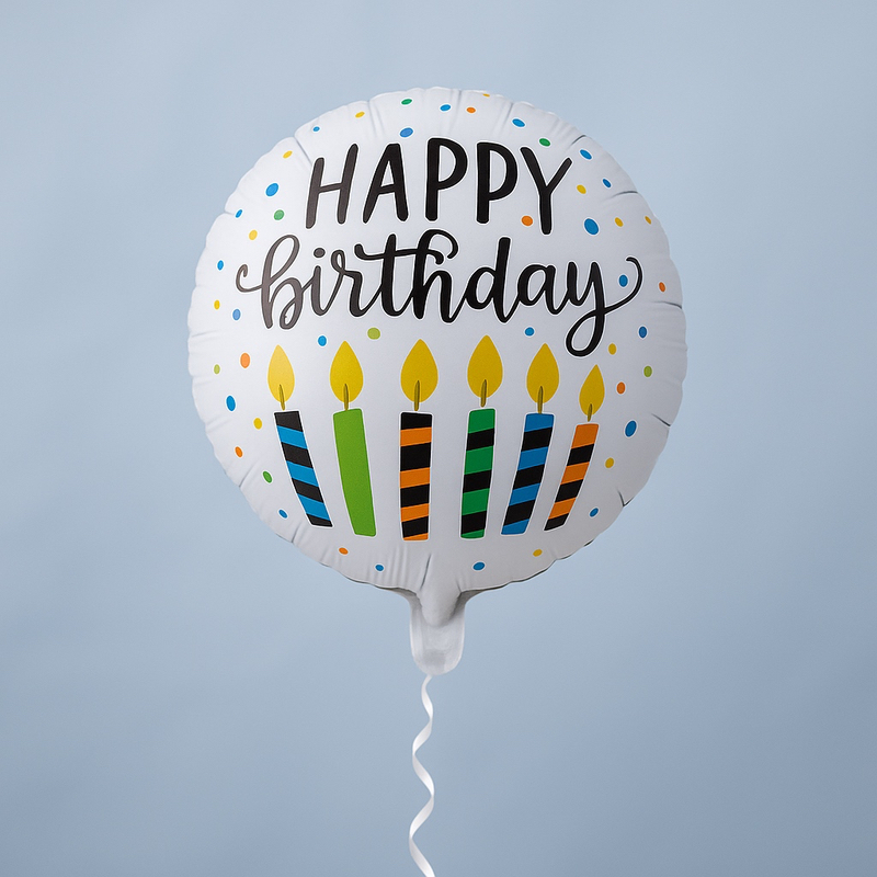 Foil balloon – Happy Birthday with candles