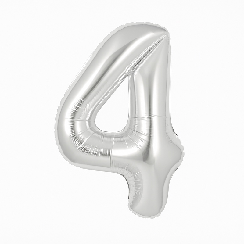 Folijski balon broj 4 – srebrna, 40″