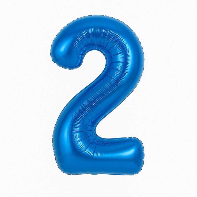 Number 2 foil balloon – blue, 40″
