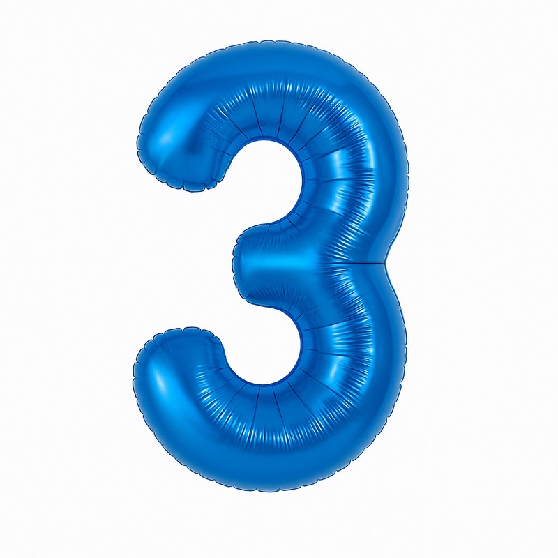 Number 3 foil balloon – blue, 40″