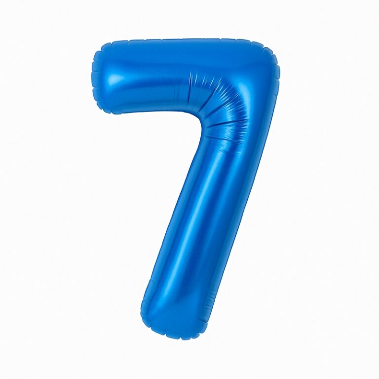 Number 7 foil balloon – blue, 40″