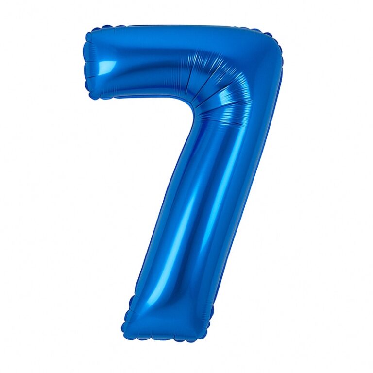 Number 7 foil balloon – dark blue, 40″