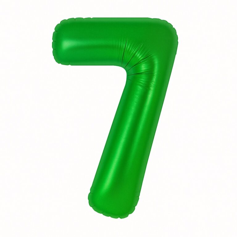 Number 7 foil balloon – green, 40″