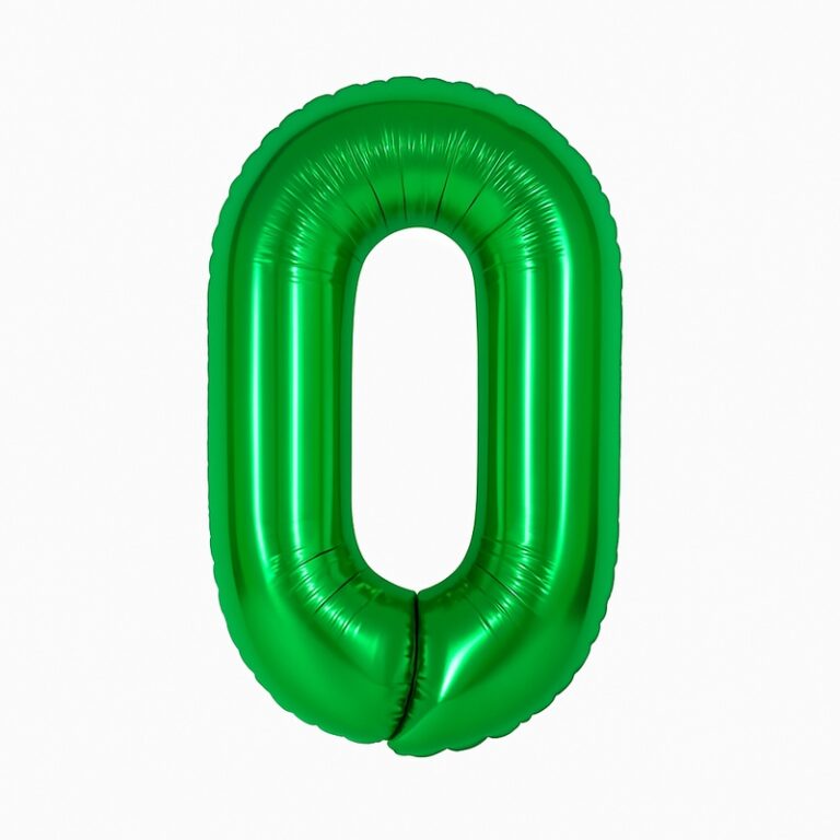 Number 0 foil balloon – green, 40″