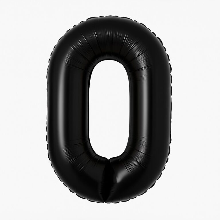 Number 0 foil balloon – black, 40″