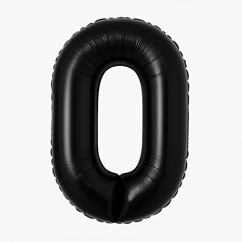 Фольгированная цифра 0 — чёрный, 40″