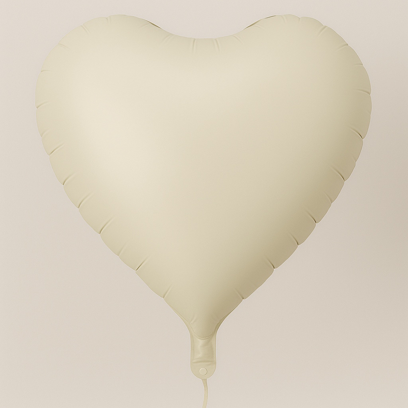 Foil heart balloon – matte cream, 18"