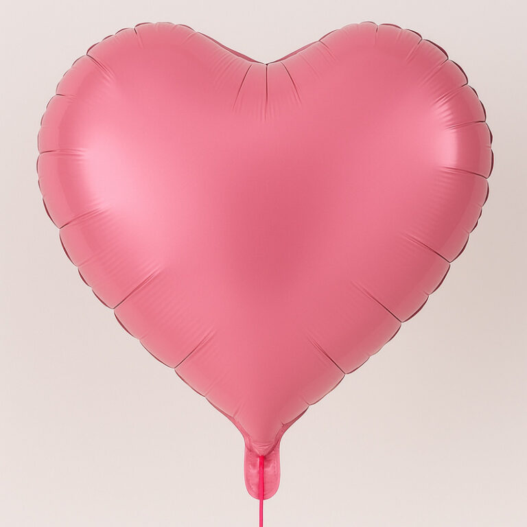 Heart foil balloon – coral pink, 18″