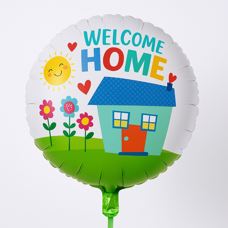 Foil balloon – Welcome Home, colourful house