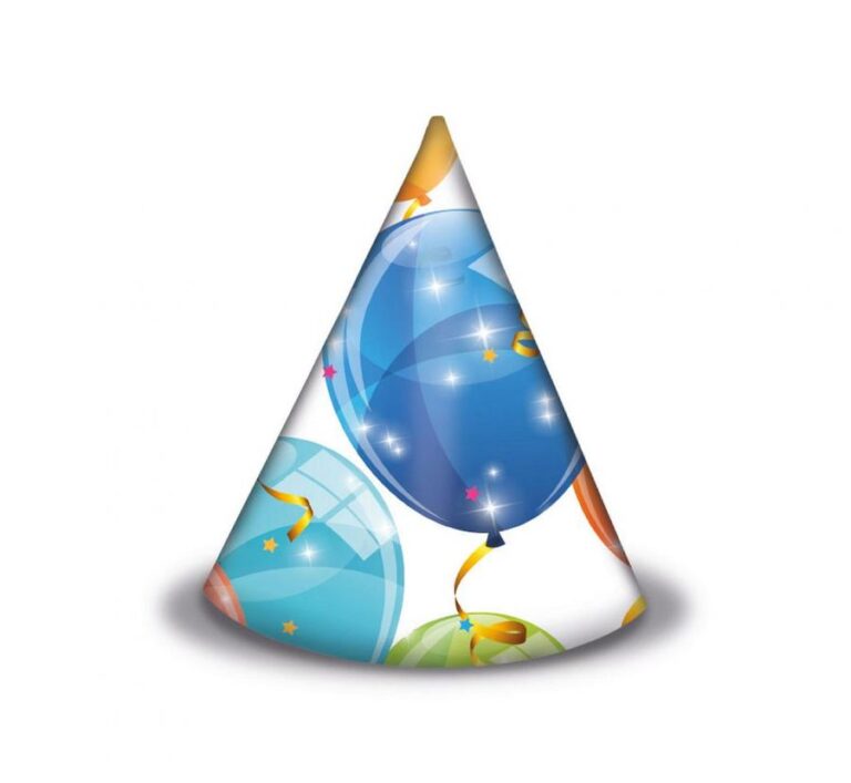 Papirne kapice Sparkling Balloons, 6 komada