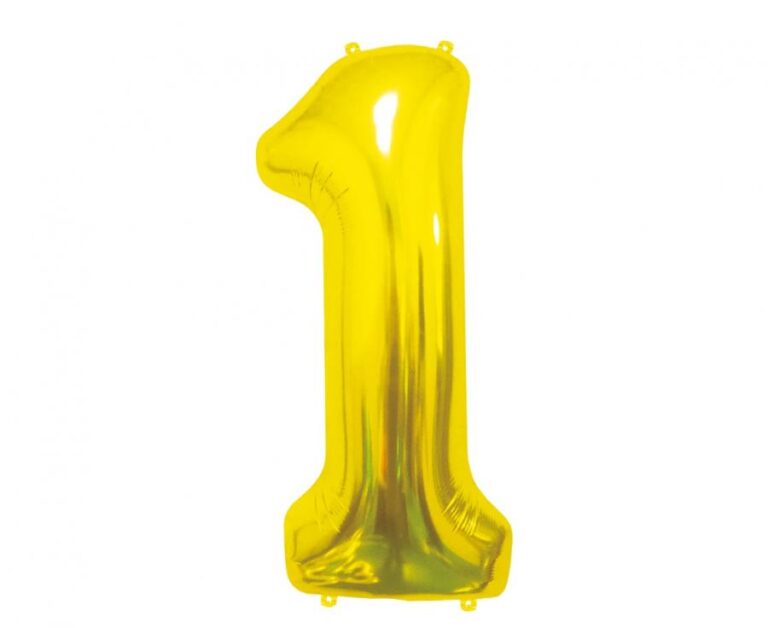 Balon broj 1, zlatni, 85 cm