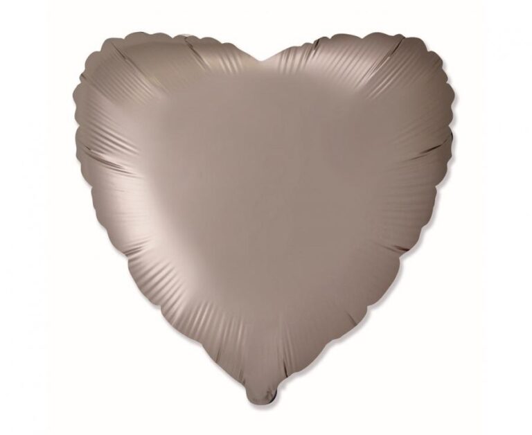 Balon srce 18″ Satin Mushroom – bež-sivo